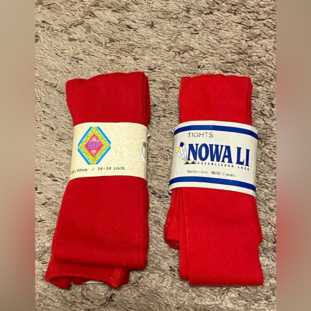 Boutique NWT Girls Red Tights 12m 2y 8Y